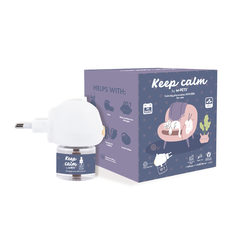 Keep Calm успокаивающий феромон для кошек, флакон и диффузор