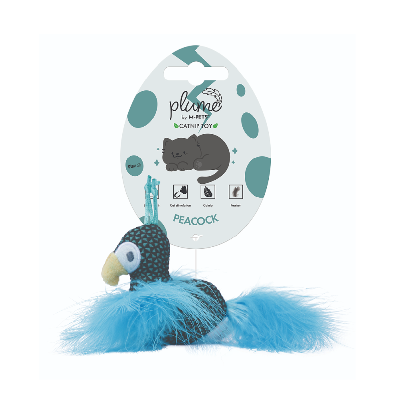 Игрушка для кошек с кошачьей мятой PLUME Павлин